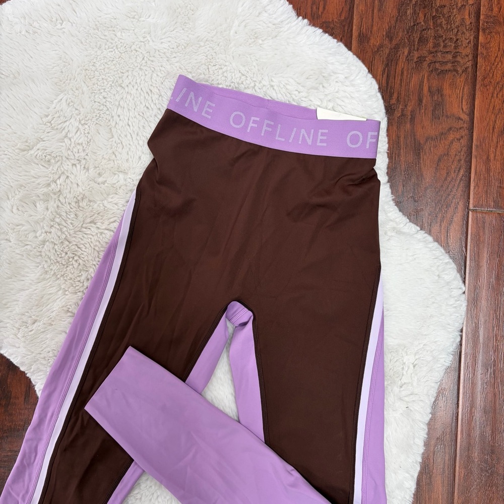 Aerie offline Brown and Purple Leggings